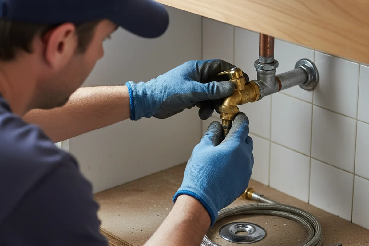 Shutoff valve and fitting work during Emergency Plumbing in Bronaugh